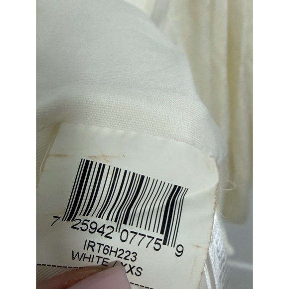 BCBGMAXAZRIA White Embellished Draped Mini Dress XXS - Picture 5 of 16